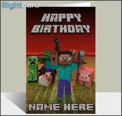 Image of Custom Minecraft inspired birthday card