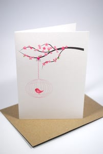 Image of Beautiful Cherry Blossom Tree Handmade Card (to go with that gift voucher)