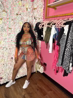 Image of Fire Colorblock Skirt Set 