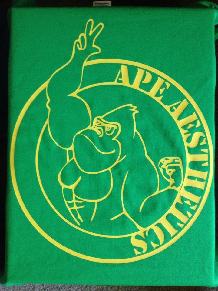 Image of Irish Green 'Ape Aesthetics' T-shirt Yellow APE