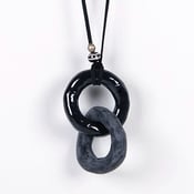 Image of Glossy / Matte Black Rings Necklace