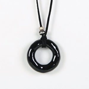 Image of Glossy Black Ring Necklace