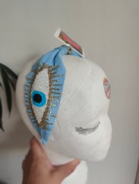 Image 11 of TURQUOISE all seeing evil eye beaded bag and headband