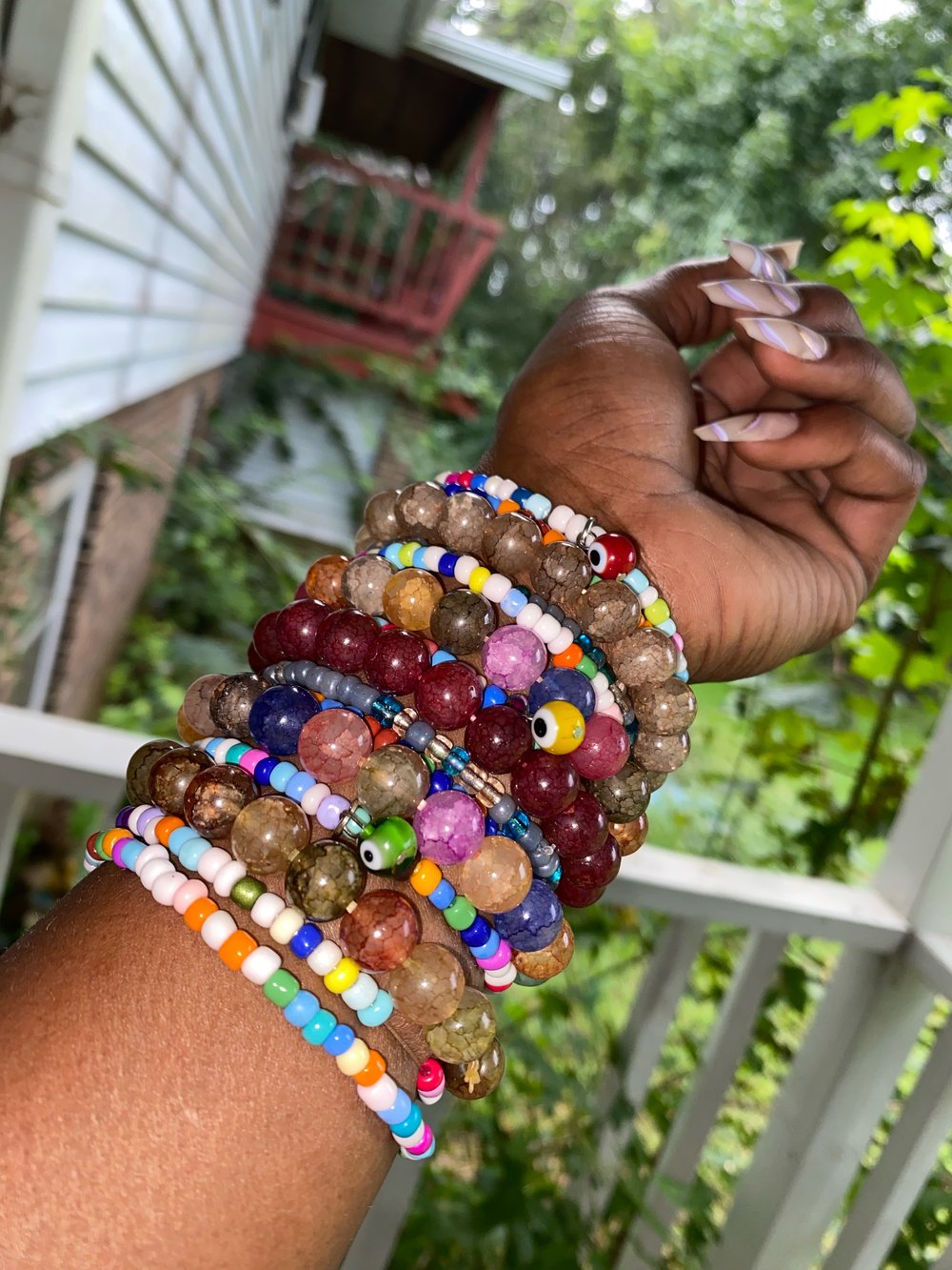 Image of Boho Bracelet Stretch Set Of 15 ๐