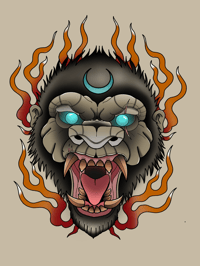 Red Hot Ape Sticker