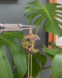 Image 1 of Unakite Gold Moon Necklace