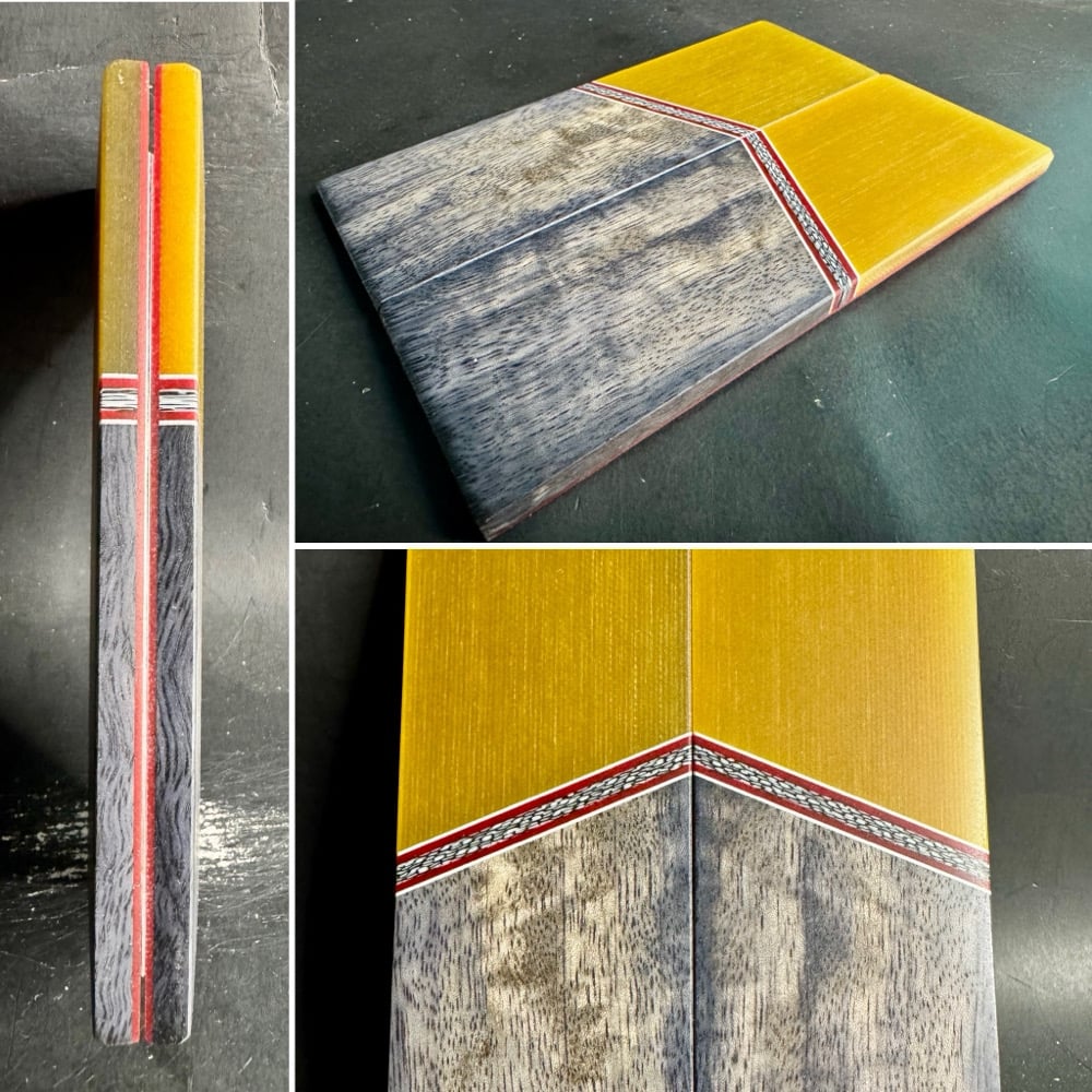 Image of Lager G10 & Curly Mango Segmented Knife Scales