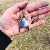 Image 3 of Porcupine claw & Rainbow Obsidian pendant 