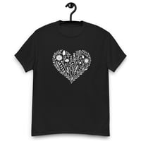 Image 3 of Unisex classic tee, Wildflower Heart T-Shirt | Minimal Floral Heart Graphic Tee