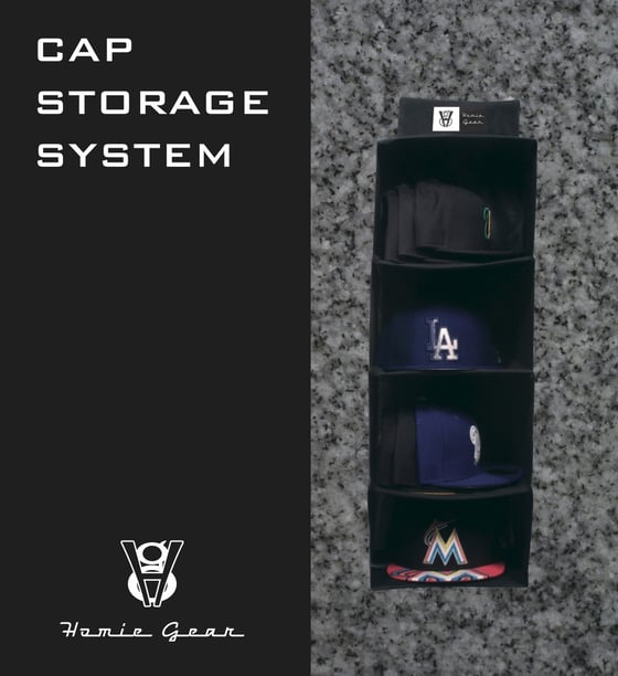 Image of Homie Gear Storage Case Hat Rack 4 Wide Shelves, Caps and Hats Organizer, Door Wall Closet Hanging 