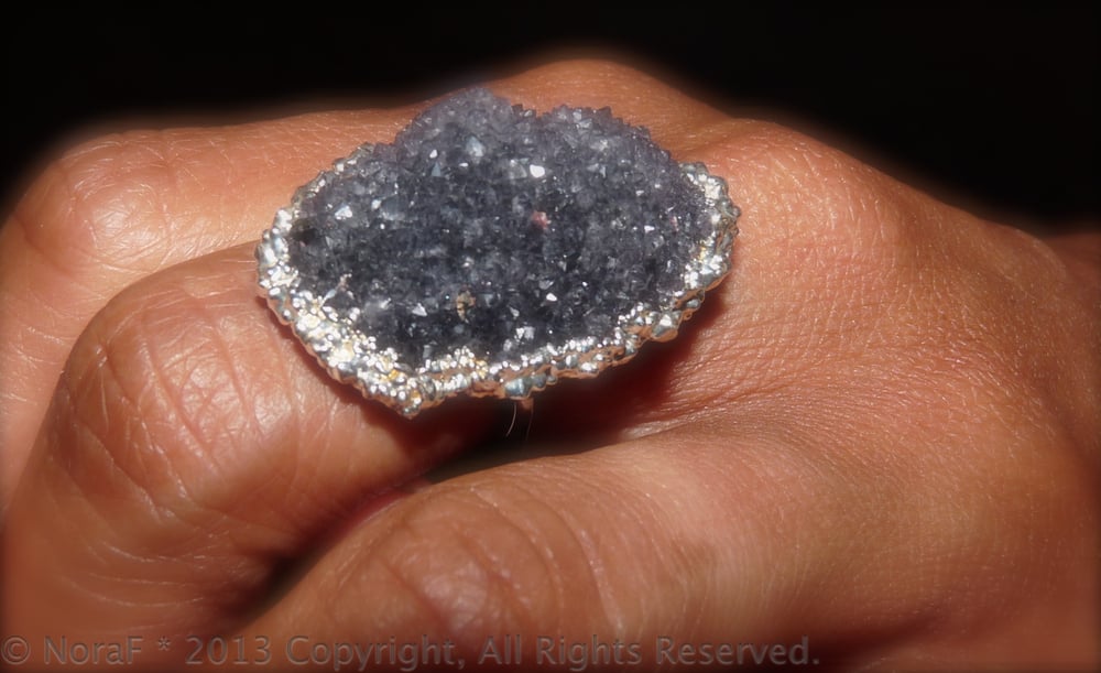 Image of Purple/Grey Agate Druzy 20mm X 30mm