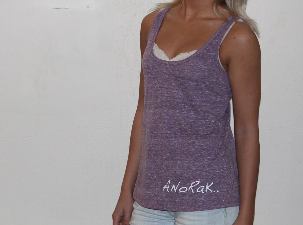 Image of Girls ANoRaK.. Tri-Blend "Hand Written" Logo - T-Back Tank