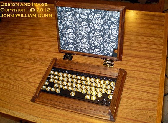 Image of iCog Hades v2.0B: Wooden Steampunk Case w/ Bluetooth KB for the Apple iPad 3 and iPad 4