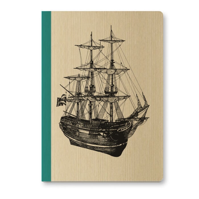 Image of Cahier A5 Voilier couverture Kraft