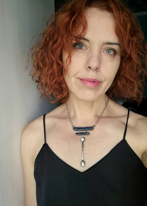 Kyanite and pearl necklace 