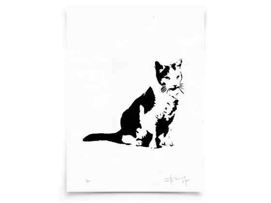Image of Cat on paper - Screenprint