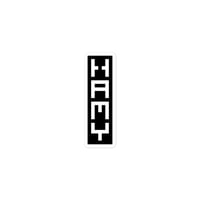 HAMY Brandmark (White on Black) - Sticker (Vertical)
