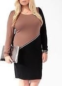 Image of Black and Brown zipper dress