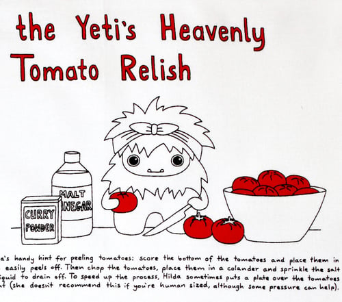 Image of Hilda the Yetis's Heavenly Tomato Relish - Tea Towel