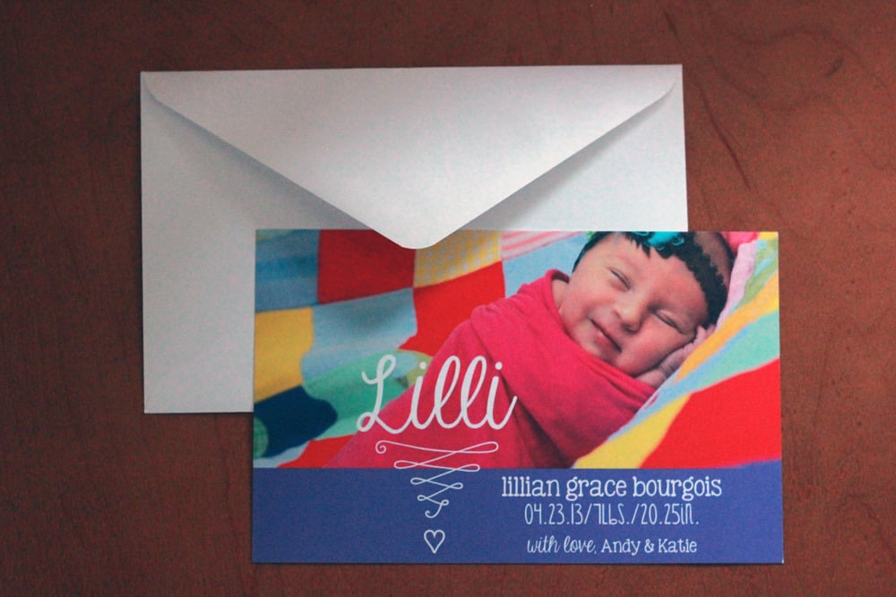 Image of Baby Announcement // swirly & heart // photo cards and magnets