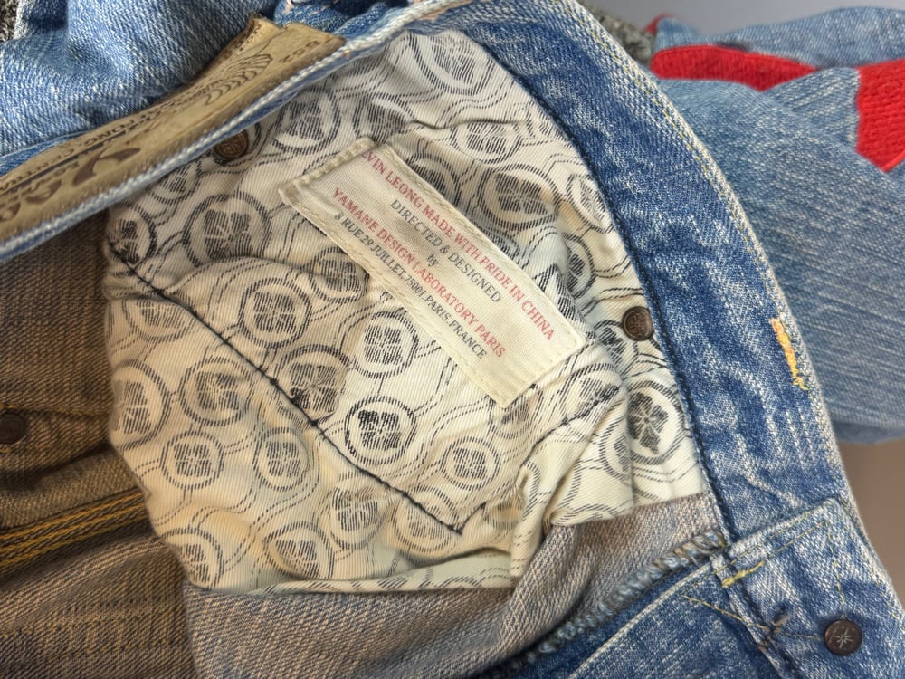 Image of Evisu Yamane Face Denim Shorts