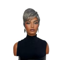 Image 1 of Arden | Silver Feathered Pixie Wig