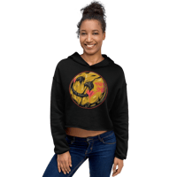 Image 4 of FAKE SMILE PRINTED CROP HOODIE