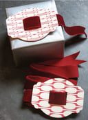 Image of Red Letterpress Buckle with velvet ribbon