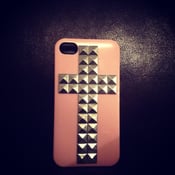 Image of Pink silver studded iPhone 4/4S case