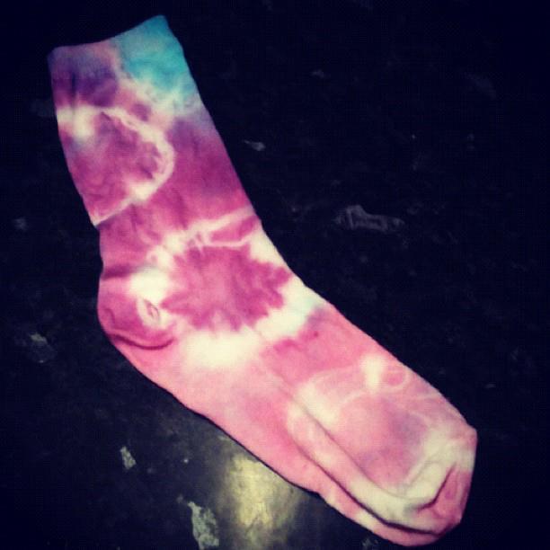 Image of Blue, Purple & Pink Tie Dye Circle Socks