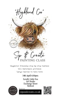 Painting workshop at Retford “Highland Cow”
