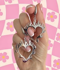 Image 2 of HEART FLAME EARRINGS