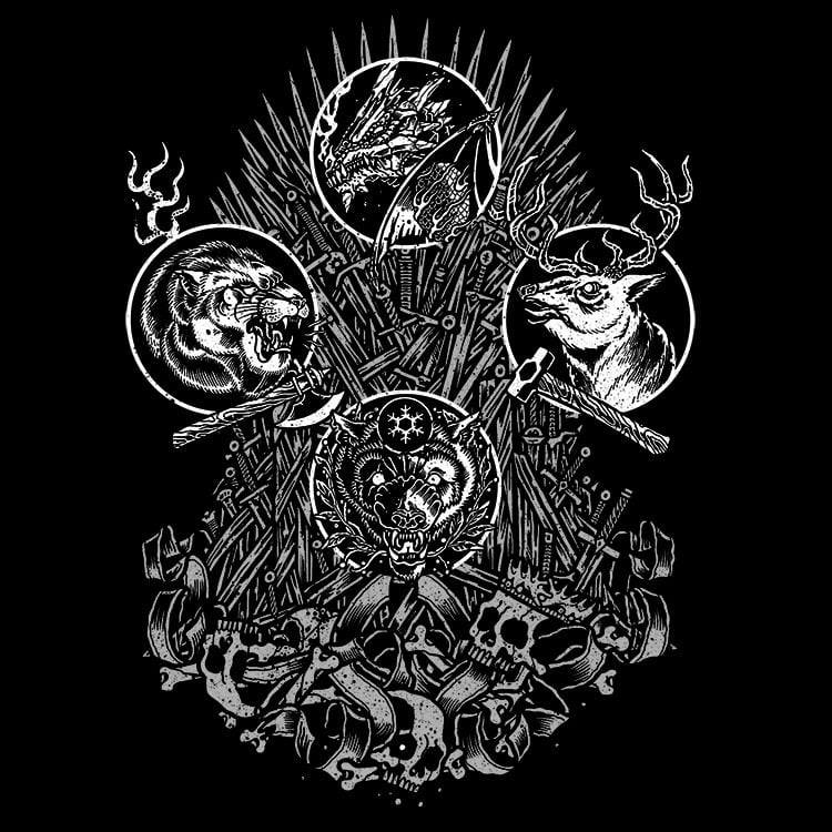 Image of Game of Thrones - iron throne - discharge inks - unisex 