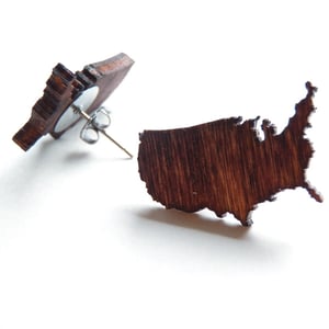 Image of USA shaped stud earrings