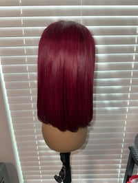 Image 1 of 12 burgundy bob wig
