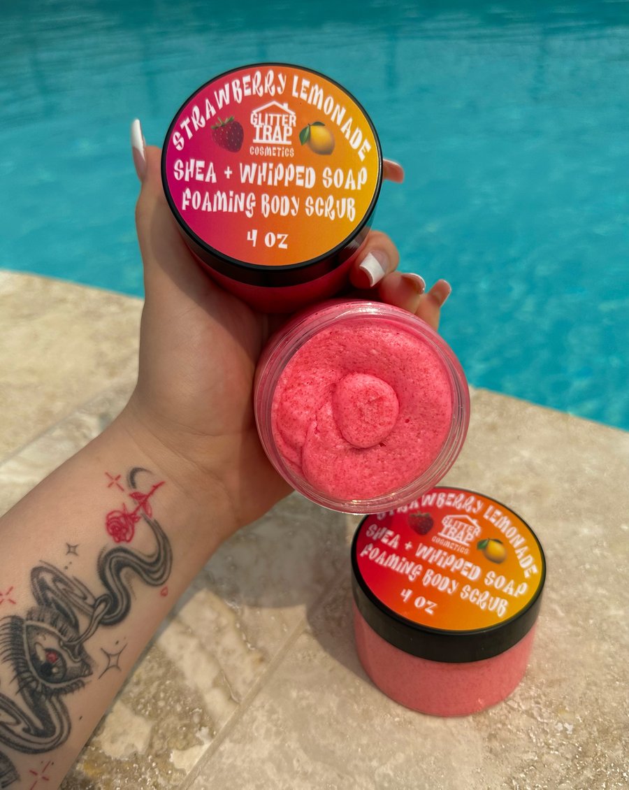 Image of Strawberry Lemonade🍓🍋 Shea🧈 + Whipped Soap🧼 Foaming Body Scrub