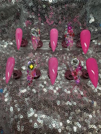 Image 1 of  Beautiful stiletto pink gel press on nails