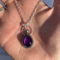 Image 2 of Handmade Sterling Silver Amethyst Pendant With Concho