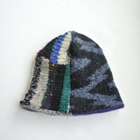 Image 2 of Reworked Reversible Beanie Multi Colored x Purple Cashmere