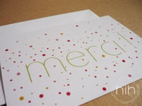 Image 2 of 2 cartes ∴confettis∴ "merci!" 