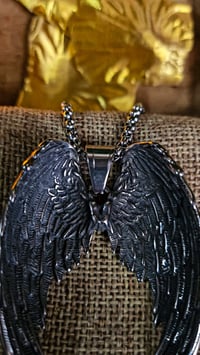 Image 5 of The Armored Kingdom Silver Guardian Wings of Glory Necklace - Wing Design - Stainless Steel