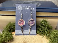 Image 1 of Dice and Sword Charm Earrings