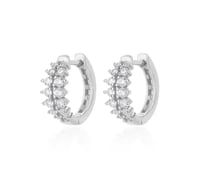 Image 2 of Zaria Zircon Huggie Hoop Earrings