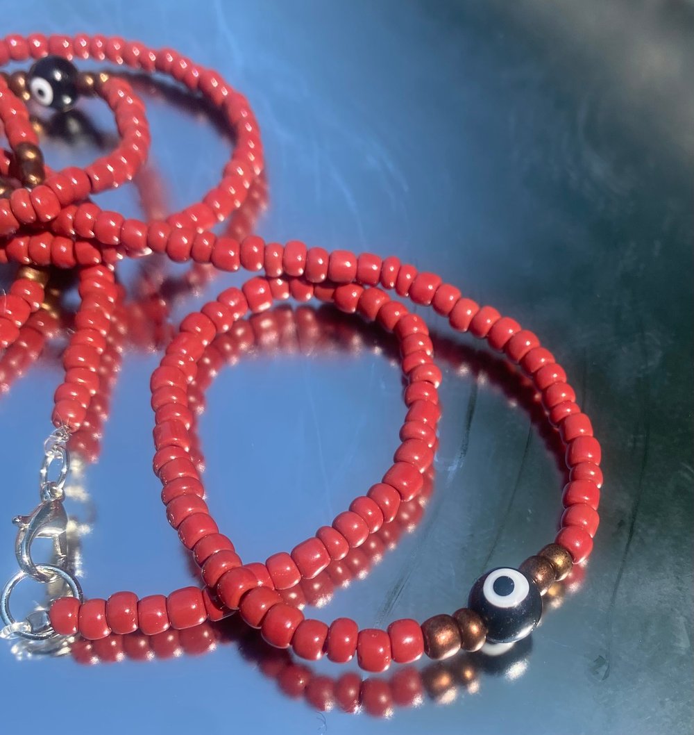 Image of Brown Evil Eye Waist Beads