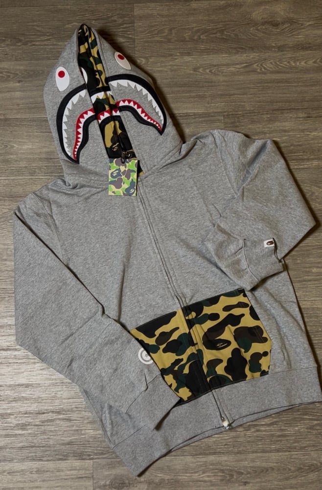 Image of BPE Grayyy Double Hoodie (Full ZipUp)