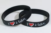 Image of I Heart a Tubie Silicone Awareness Bracelets