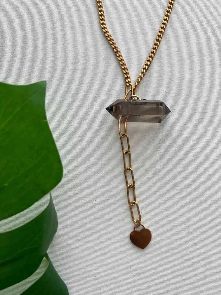 Image of DARA • Smokey Quartz Drop Necklace