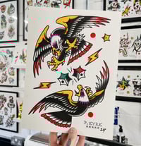 Eagle Battle Painting IN BLACK FRAME