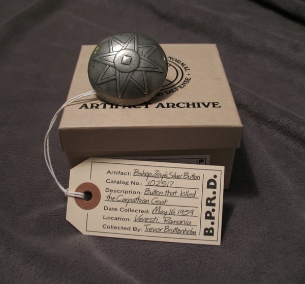 Image of Hellboy/B.P.R.D: SIGNED Bishop Zrinyi's Silver Button!