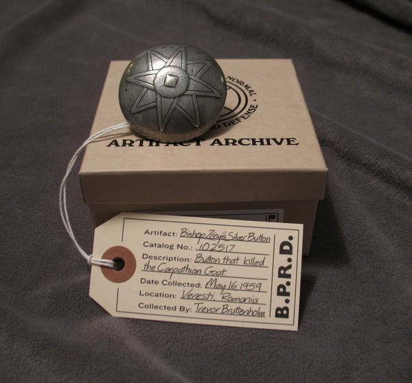 Image of Hellboy/B.P.R.D: MIGNOLA SIGNED Bishop Zrinyi's Silver Button!